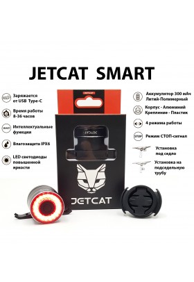Фонарь для велосипеда задний JETCAT Flashmax Smart велосипедный  аккумуляторный