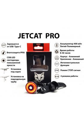 Фонарь для велосипеда задний JETCAT Flashmax Pro велосипедный аккумуляторный